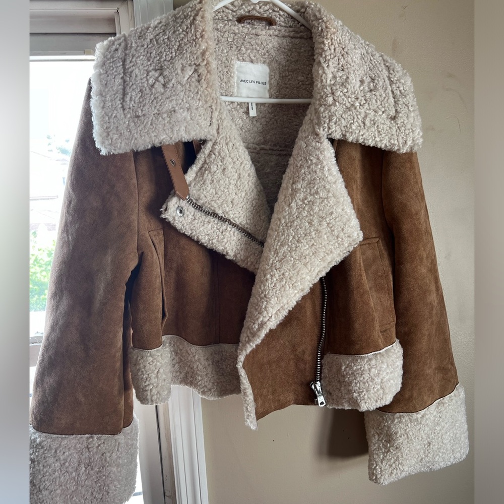 Avec Les Filles Faux fur crop jacket - Size Large